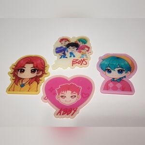 Acrylic‎ Flatback Saj Boy K Po Dem Hunt 4 pc Bag Clips Badge Keychain
